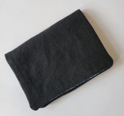 Vivian card wallet, business card wallet, Busy Birdies Studio, black denim fabric card wallet