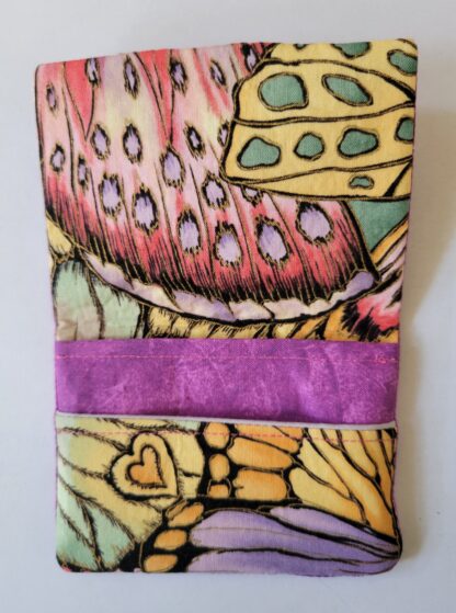 Vivian card wallet, business card wallet, Busy Birdies Studio, butterfly and purple fabric card wallet