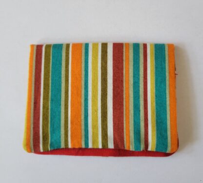 Vivian card wallet, business card wallet, Busy Birdies Studio, red and striped fabric card wallet