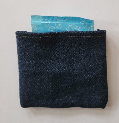 In the Red pantiliner pouch, dark blue denim pantiliner pouch, Busy Birdies Studio